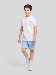 Boys Double Horsemen Sweat Short in Chambray Blue