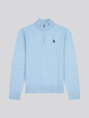 Boys Knitted Funnel Neck in Parisian Blue Marl