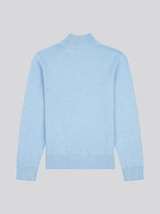 Boys Knitted Funnel Neck in Parisian Blue Marl