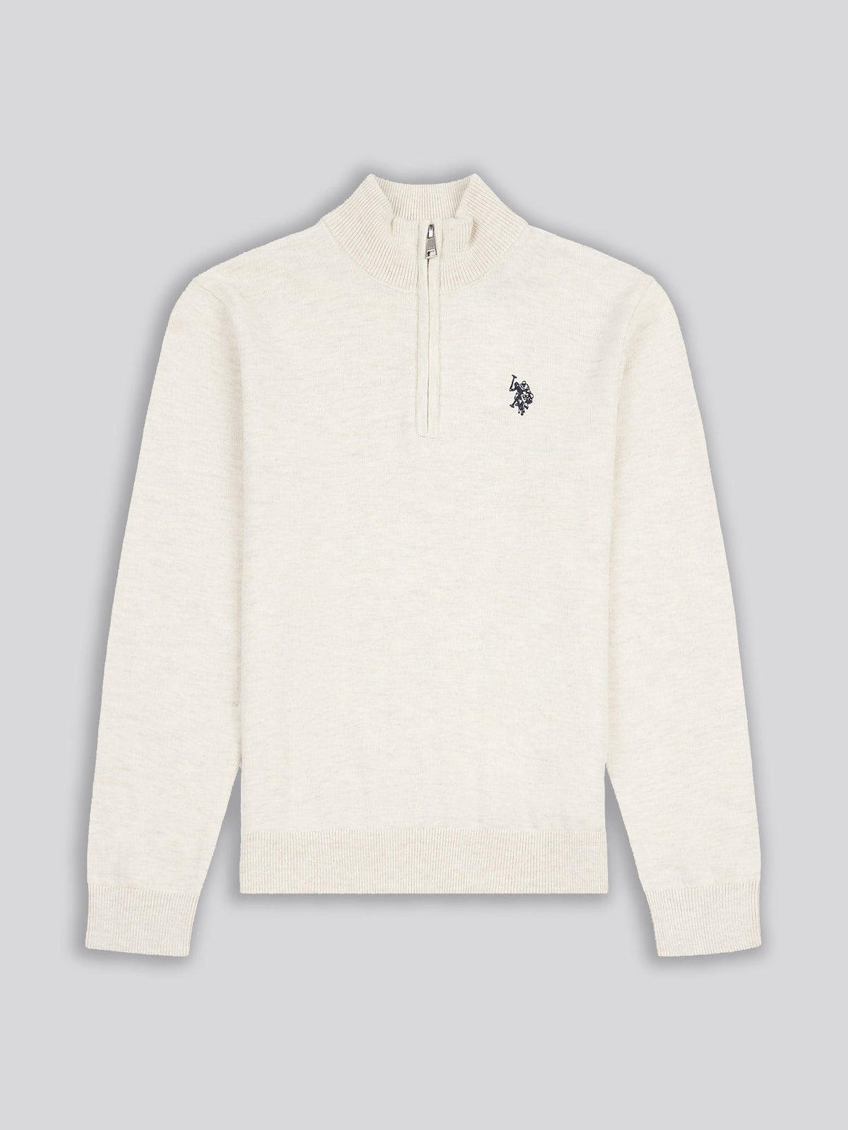 Boys Knitted Funnel Neck in Birch Marl