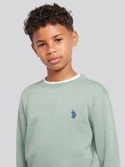 Boys Double Horsemen Crew & Jogger Set in Chinois Green