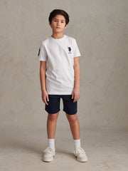 Boys Player 3 T-Shirt White / Dark Sapphire Navy DHM