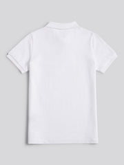 Boys Double Horsemen Polo Shirt White / Dark Sapphire Navy DHM