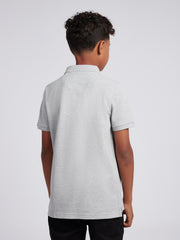 Boys Double Horsemen Polo Shirt Mid Grey Marl