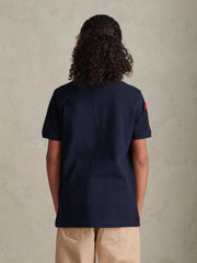 Boys Player 3 Polo Shirt Dark Sapphire Navy / Haute Red DHM