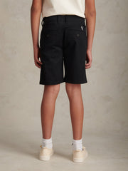Boys Classic Chino Short Black Bright White DHM