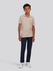 Boys Classic Chino in Dark Sapphire Navy / Haute Red DHM