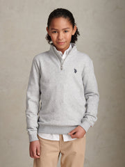 Boys Double Horsemen _ Zip Mid Grey Marl