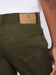 Boys Bedford Cord 5 Pocket Trouser in Forest Night