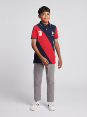 Boys Sash Polo Shirt Dark Sapphire Navy