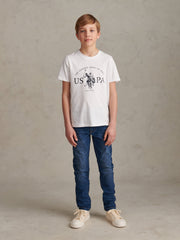 Boys USPA Print Graphic T-Shirt Bright White