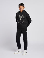 Boys Circle Graphic Hoodie & Jogger Set in Black