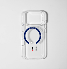 Slim Clear iPhone 17 Case with Royal Blue MagSafe Ring - King's Guard | The Iconic Slim
