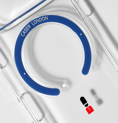 Slim Clear iPhone 17 Case with Royal Blue MagSafe Ring - King's Guard | The Iconic Slim