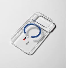 Slim Clear iPhone 17 Pro Case with Royal Blue MagSafe Ring - King's Guard | The Iconic Slim