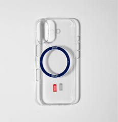 Slim Clear iPhone 17 Case with Royal Blue MagSafe Ring - Telephone Box | The Iconic Slim