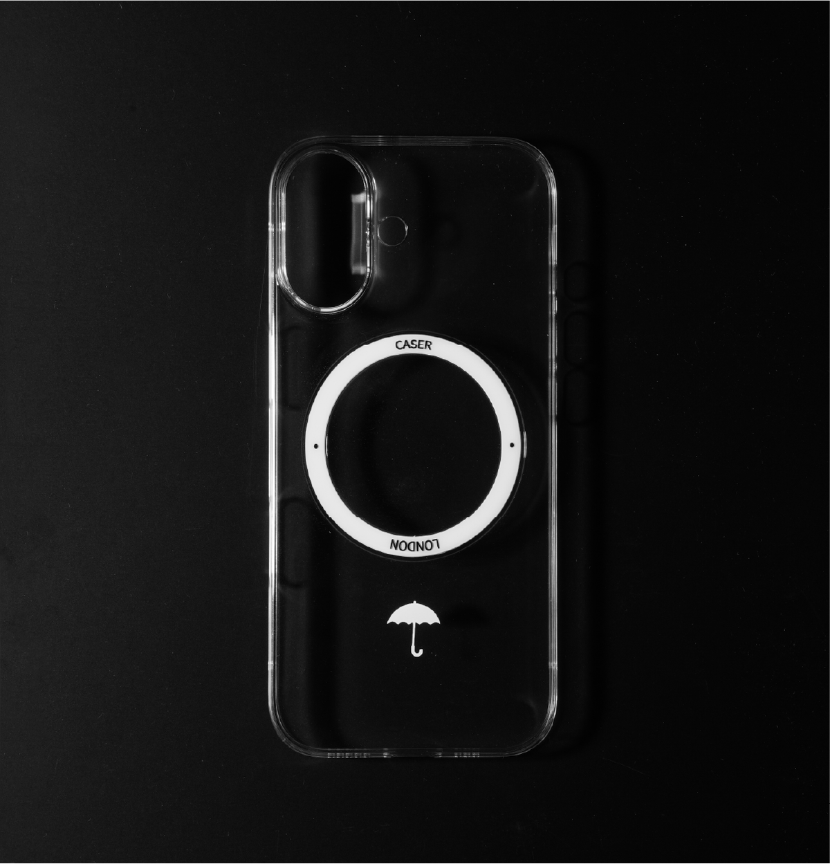 Slim Clear iPhone 17 Case with White MagSafe Ring - Umbrella Icon | The Iconic Slim