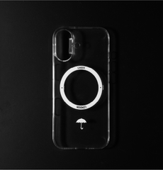 Slim Clear iPhone 17 Case with White MagSafe Ring - Umbrella Icon | The Iconic Slim