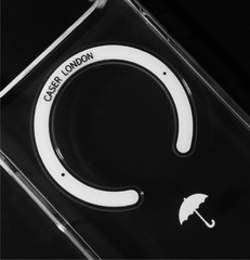 Slim Clear iPhone 17 Case with White MagSafe Ring - Umbrella Icon | The Iconic Slim
