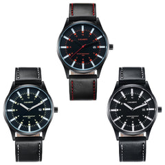 CAGARNY 6866 Fashion Dual Quartz Movement Wrist Watch with Genuine Leather Band(Orange Number), WA1024A, WA1024B, WA1024C