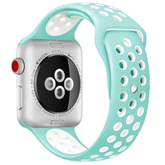 For Apple Watch Series 10 42mm / 9&8&7 41mm / SE 3&SE 2&6&SE&5&4 40mm / 3&2&1 38mm Fashionable Classical Silicone Sport Watch Band(Grey White), WA1230A, WA1230B, WA1230BG, WA1230BH, WA1230BL, WA1230BM, WA1230BR, WA1230BY, WA1230C, WA1230D, WA1230DW    ...