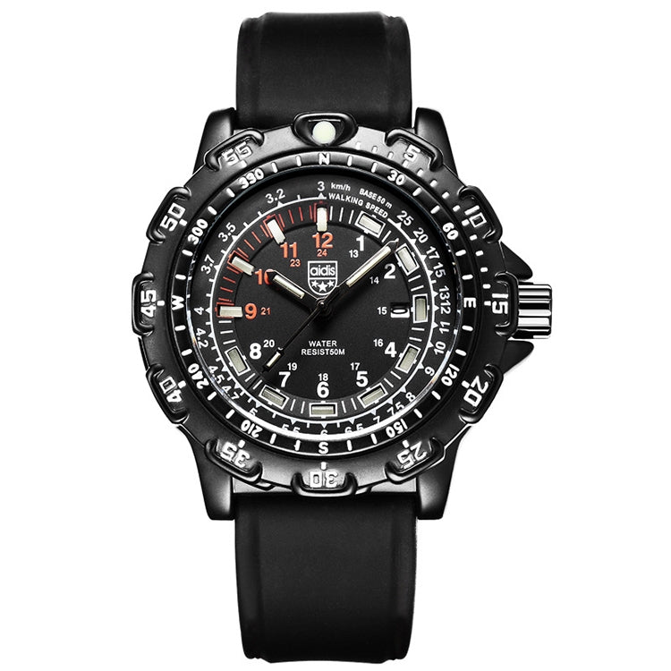 addies MY-049 Outdoor Sports Multifunctional Waterproof Luminous Watch Silicone Watchstrap Watch for Men