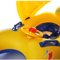 Water Fun Children Sunshade Swimming Circle Yacht, Size: 100x70cm, Yellow Pattern, Blue Marine Fish Pattern, Beige Marine Fish Pattern