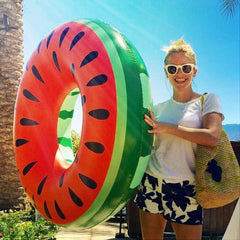 Inflatable Watermelon Shaped Swimming Ring, Inflated Size: 114 x 114cm, Watermelon Ring