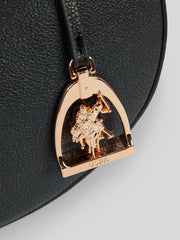 U.S. Polo Assn. Womens Jones Small Round Hobo Bag in Black