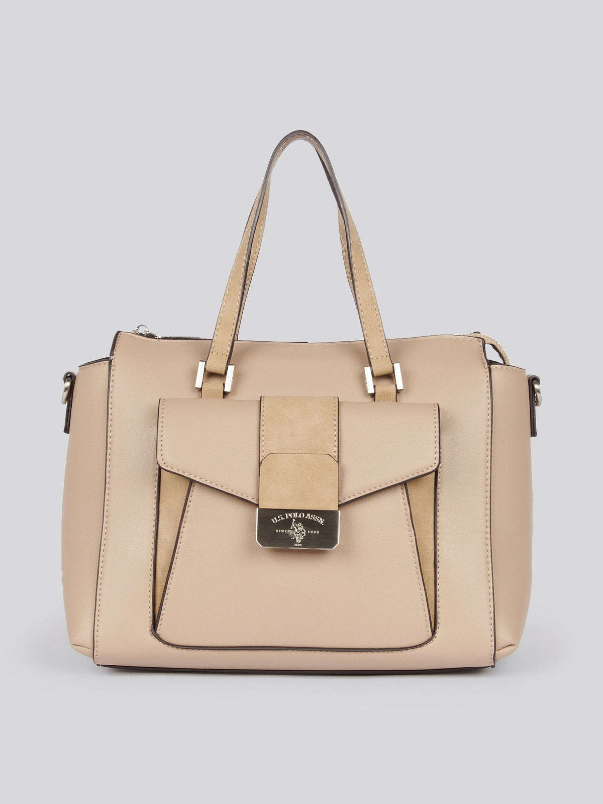 U.S. Polo Assn. Womens Romantic Double Handle Bag in Beige