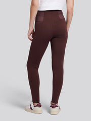 Womens Elastic Waistband Legging Puce