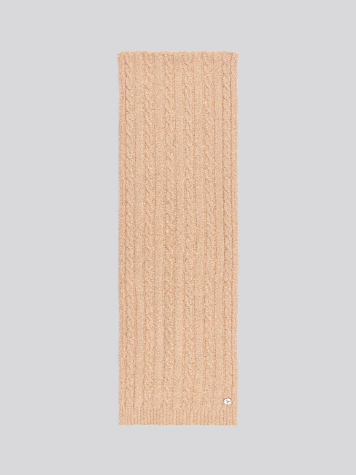 Womens Hanging Signature Cable Knit Scarf in Cuban Sand