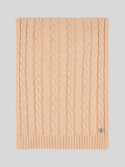 Womens Signature Cable Knit Beanie, Gloves & Scarf Set in Cuban Sand