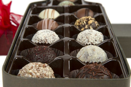 Gourmet Chocolate Truffle Gift Box – 12 Handcrafted Truffles in Wine
