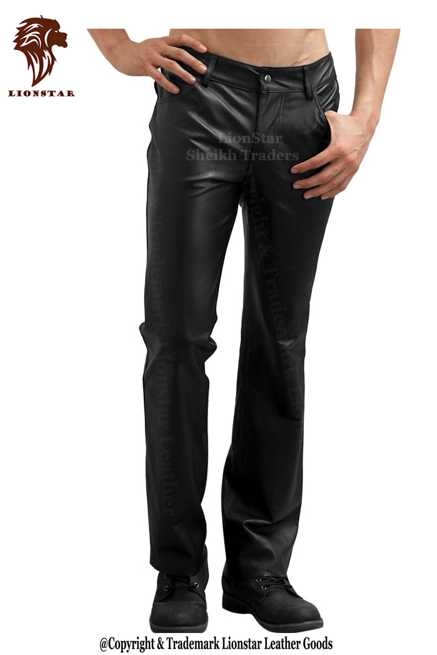 Men's Black Sheepskin Biker Pants | Premium Hero Design | Soft Protection