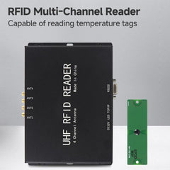 4-Channel UHF RFID Reader Writer, MODBUS Passive Temperature Sensor Reader for Electric Power Monitoring, RFID Reader