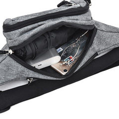 Pure Color Multi-function Pockets Waterproof Chest Bag Waist Crossbody Sports Bag