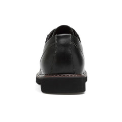 Round Head Solid Color First Layer Cowhide Casual Shoes for Men, 48