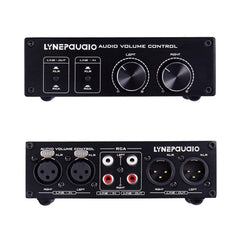 LINEPAUDIO A977 2 In 2 Out Switcher Full-balance Passive Preamp Active Speaker Double Sound Source Volume Controller, A977