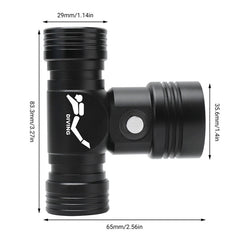 60m Underwater Photography Video Fill-up Headlight Diving Flashlight with Battery Display Function(Headlight+Battery+Charger)