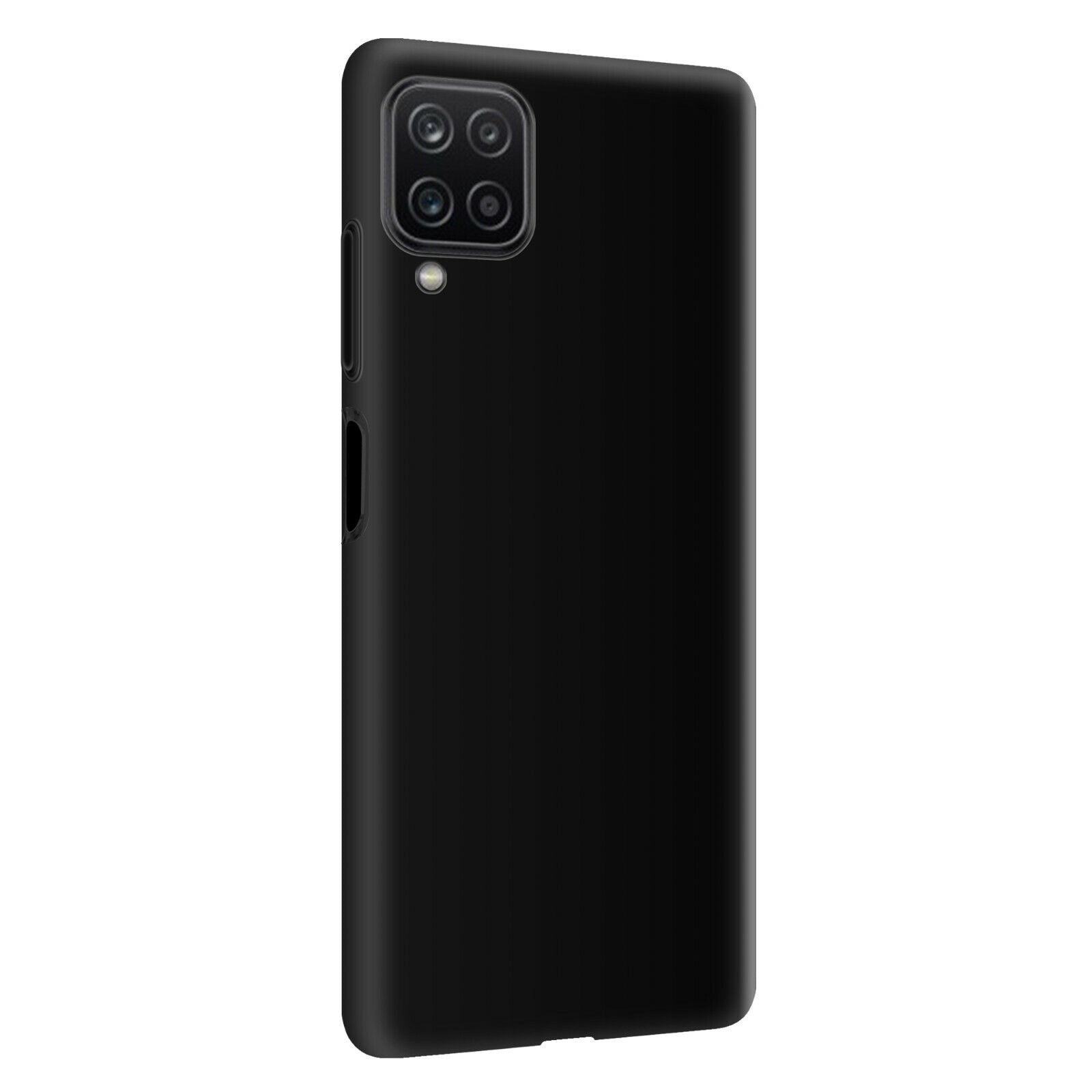 Black Samsung Galaxy A Series silicone gel case from Phone Base, showing its snug fit and soft, flexible material.
