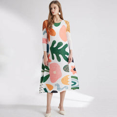 Women’s Printed Pleated Dress – Comfortable & Stylish Fashion Wear