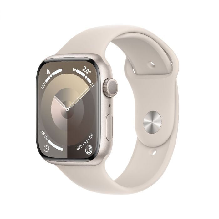 RefurbPhone Apple Watch Series 9 41mm smartwatch with black band, digital display, and sleek design.