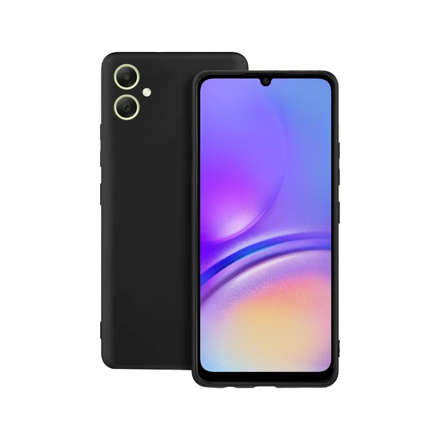 Black Samsung Galaxy A Series silicone gel case with precise cutouts for phone protection and style.