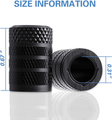 Tire Valve Stem Caps, Black, 4 Pcs/Pack, Anodized Aluminium Tire Valve Cap Set, Corrosion Resistant, Universal Stem Covers for Cars Trucks Motorcycles Suvs and Bikes (Black)