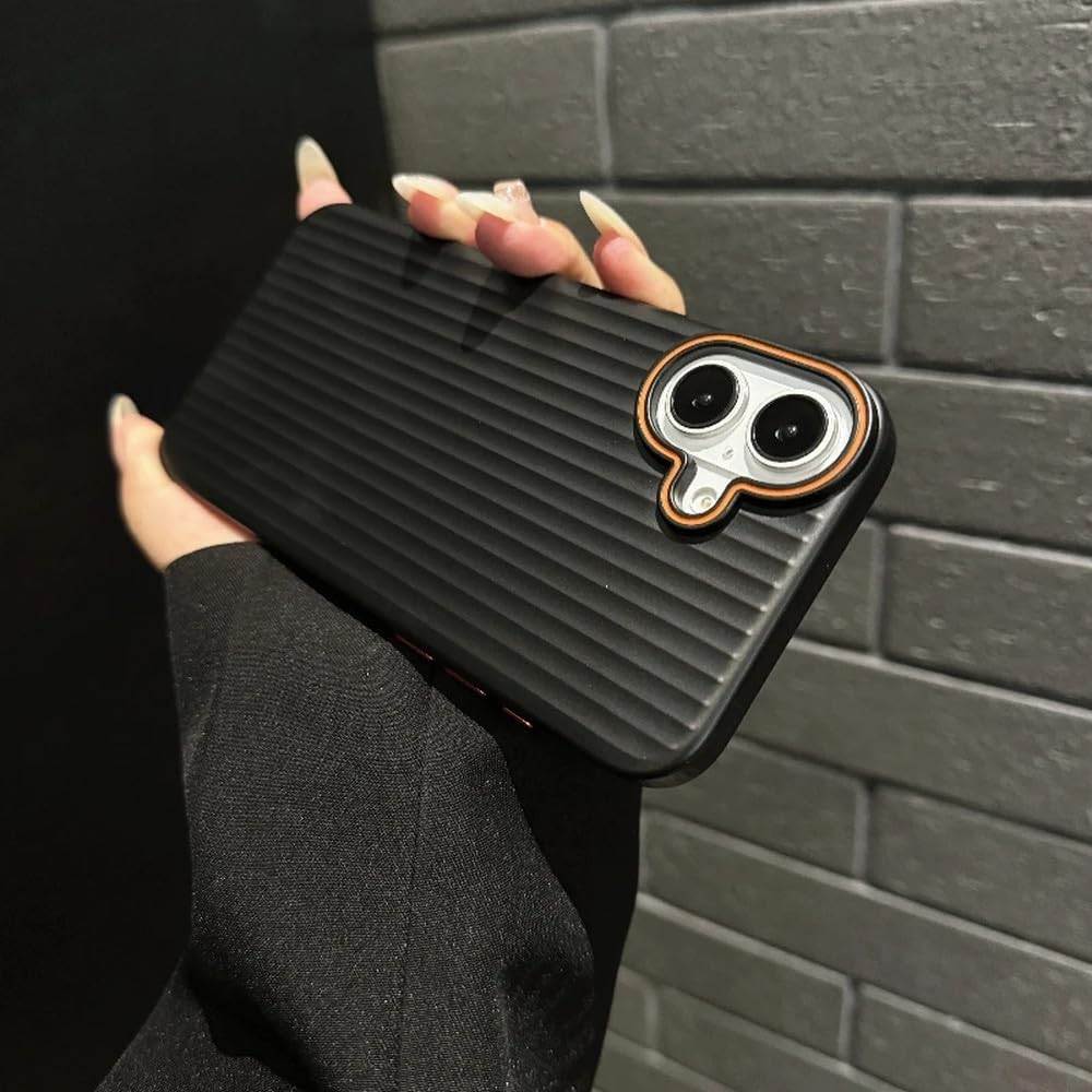 Black Phone Base iPhone 16 Series Vibe Cladding Case with textured finish and precise cutouts for easy access.