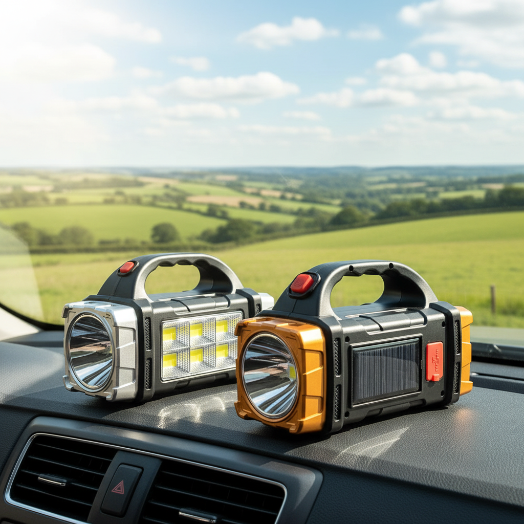 Rechargeable LED Flashlight – Solar & USB Power Bank for Camping