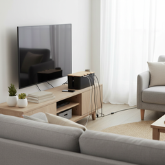Wooden Cable Management Box – Cord Organizer for TV, Computer & Desk Wires