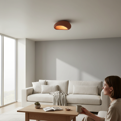 Minimalist Stucco Textured Pebble Stone Plaster Ceiling Light