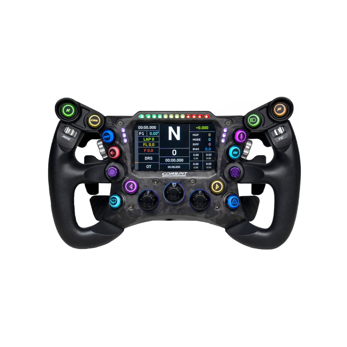 Trak Racer UK Conspit 290GP Formula steering wheel with 3D ergonomic design, suitable for sim racing setups.